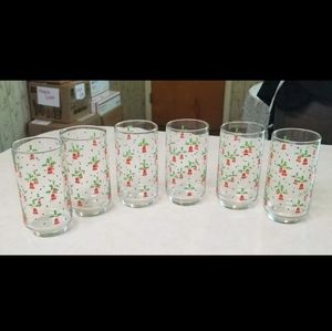 Vtg 70's Set 6 Franco Christmas Bell 12oz Tumblers Excellent Preowned Condition